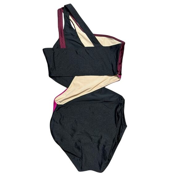 Double Platinum Maroon Black tank leotard adult medium AM NWT dance dancewear - Picture 4 of 6